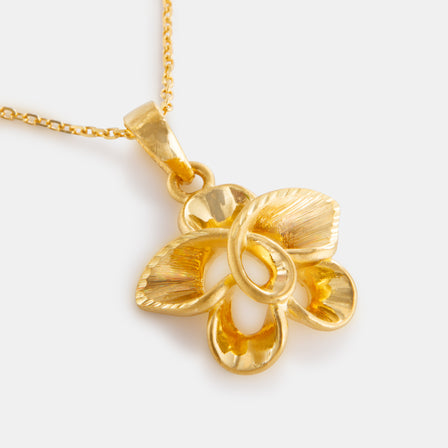 24K Gold Flower Pendant