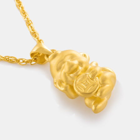 24K Gold Zodiac Monkey Pendant