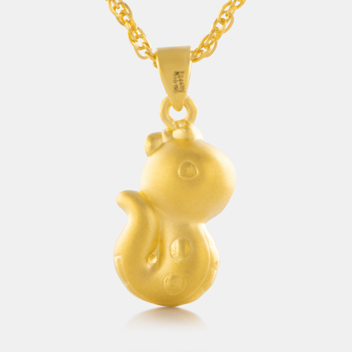 24K Gold Zodiac Snake Pendant with Coin | 足金蛇生肖吊坠 | Lao Feng Xiang ...