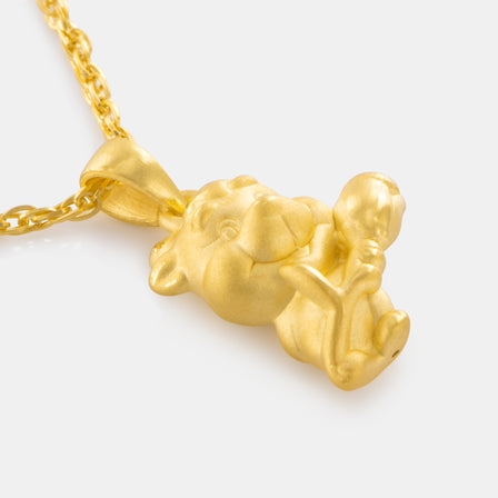 24K Gold Zodiac Sheep Pendant