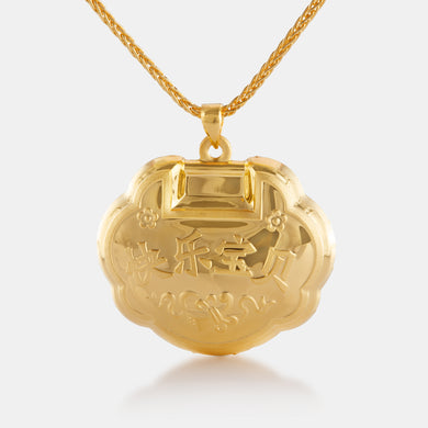 24K Gold Blessing Baby Lock Pendant