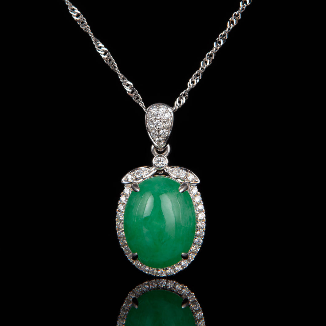 Jadeite and Diamond Pendant