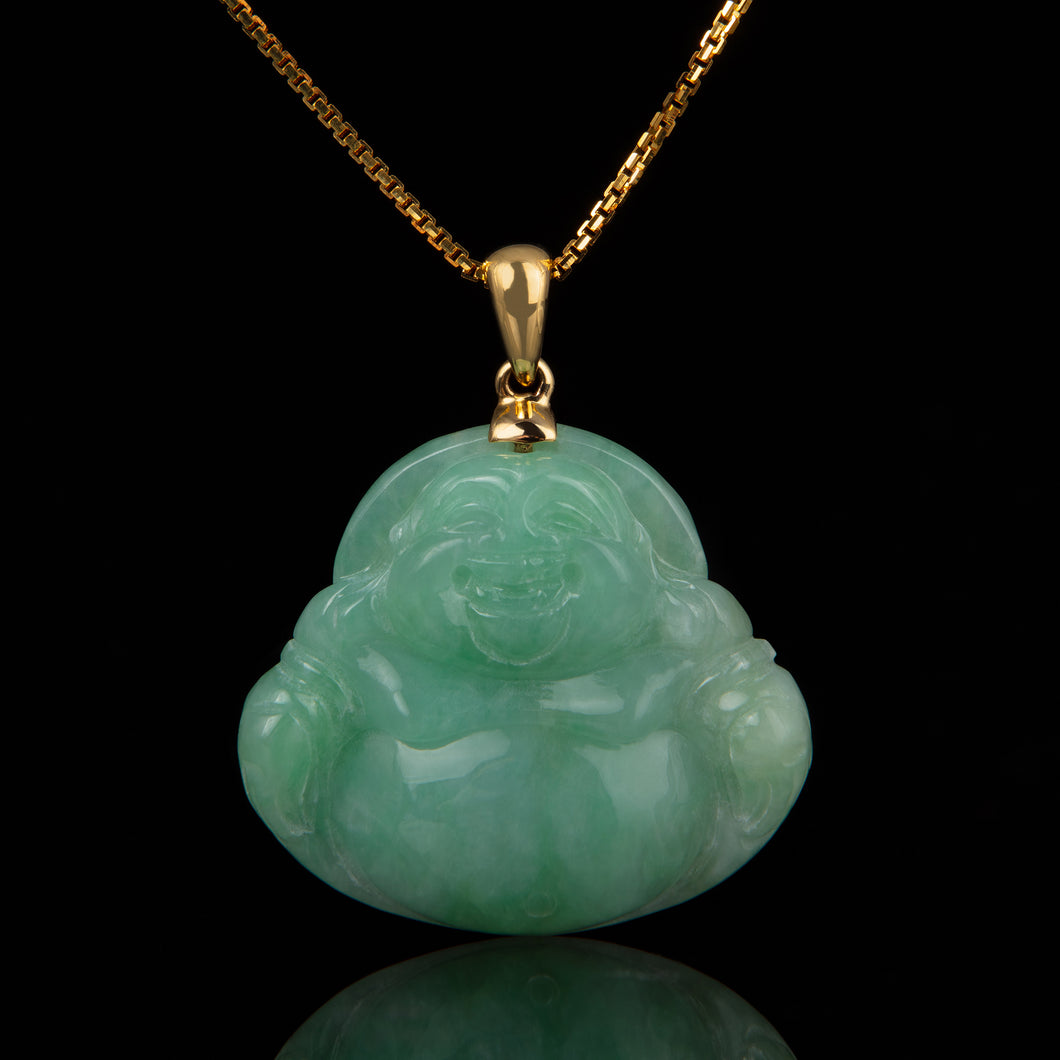 Jadeite and 18K Gold Buddha Pendant