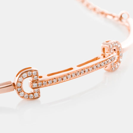 18K Rose Gold Diamond Bar Bracelet
