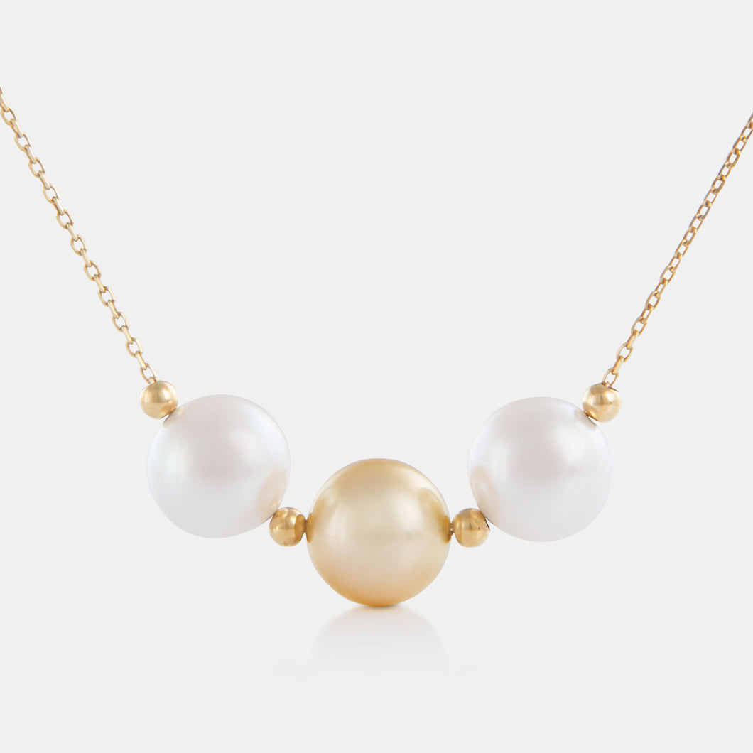 jdavis Collection. white pearl gold bar asymmetrical necklace.