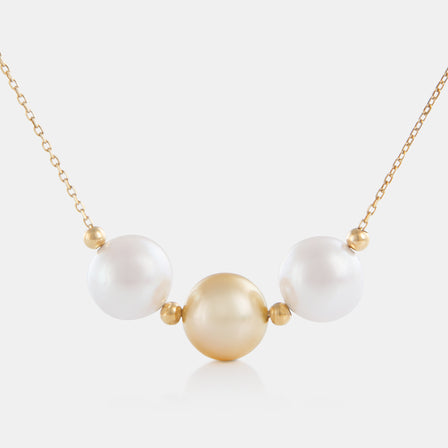 South Sea and Golden Pearl Floating Necklace