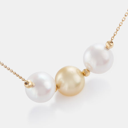 South Sea and Golden Pearl Floating Necklace