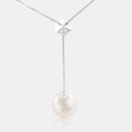South Sea Pearl and Diamond Lariat Necklace