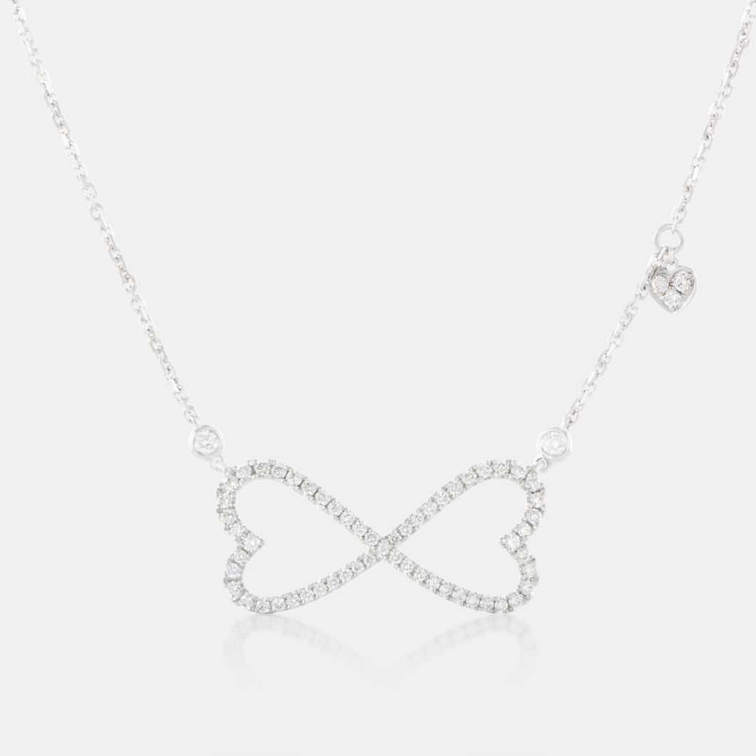 18K White Gold Diamond Infinity Necklace