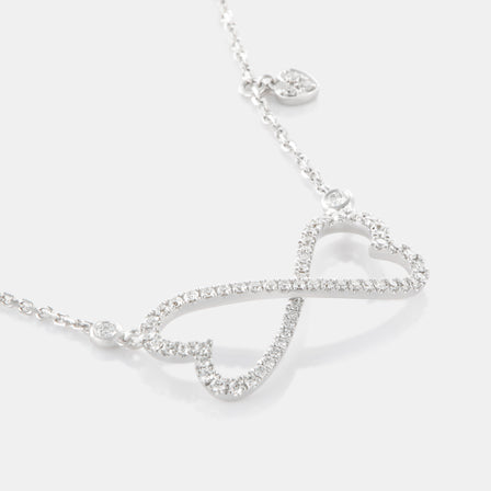 18K White Gold Diamond Infinity Necklace