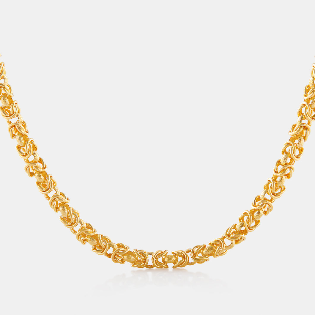 24K Gold Byzantine Link Necklace