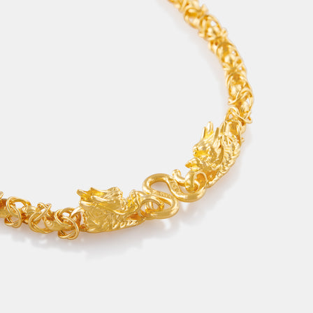 24K Gold Byzantine Link Necklace