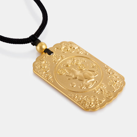 24K Antique Gold Rat Tag Necklace