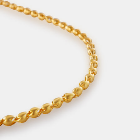 24K Antique Gold Traditional Link Necklace