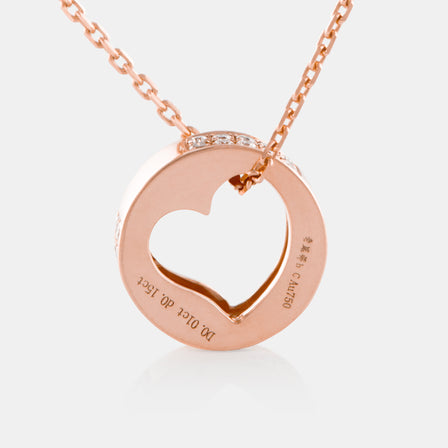18K Rose Gold Diamond Cutout Heart Necklace