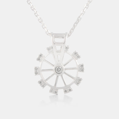 18K White Gold Diamond Ferris Wheel Necklace