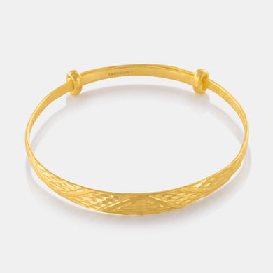 24K Gold Fancy Pattern Baby Bangle