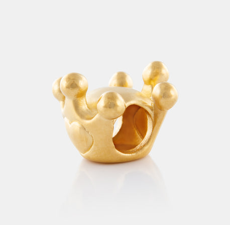 24K Gold Heart Crown Bracelet With Strawberry Quartz Beads