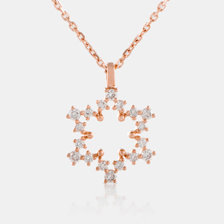 18K Rose Gold Diamond North Star Necklace
