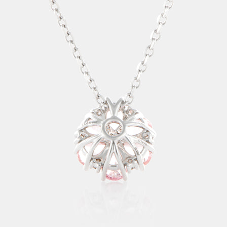 Royal Jewelry Box Pink Tourmaline and Diamond Bloom Necklace
