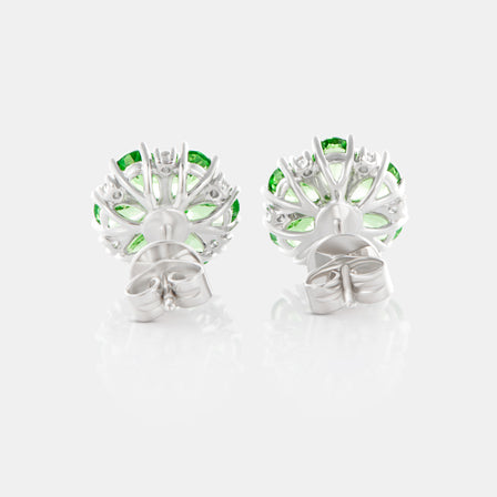 Royal Jewelry Box Garnet and Diamond Bloom Earrings