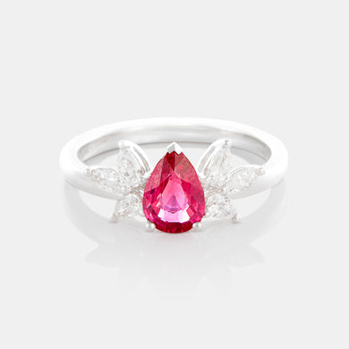 Royal Jewelry Box Ruby and Diamond Petal Ring