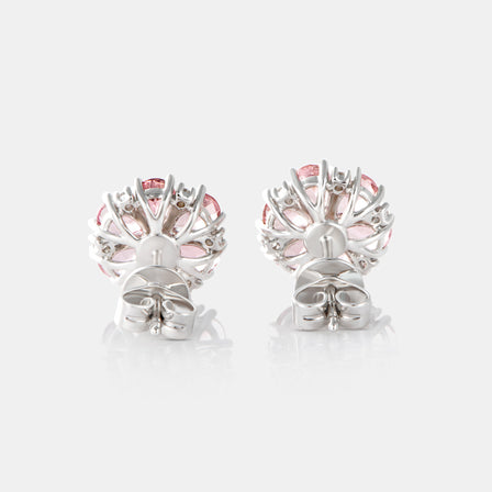 Royal Jewelry Box Pink Tourmaline and Diamond Bloom Earrings