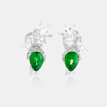 Royal Jewelry Box Garnet and Sapphire Petal Earrings