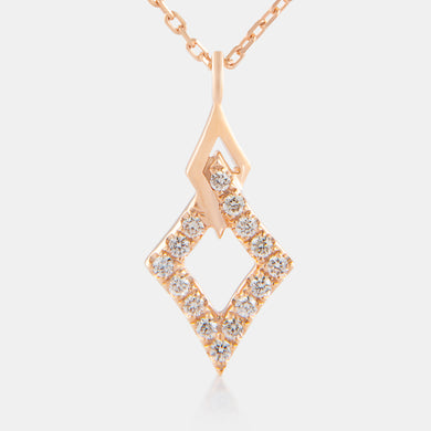 18K Rose Gold Diamond Rhombus Necklace