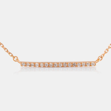 18K Rose Gold Diamond Line Necklace
