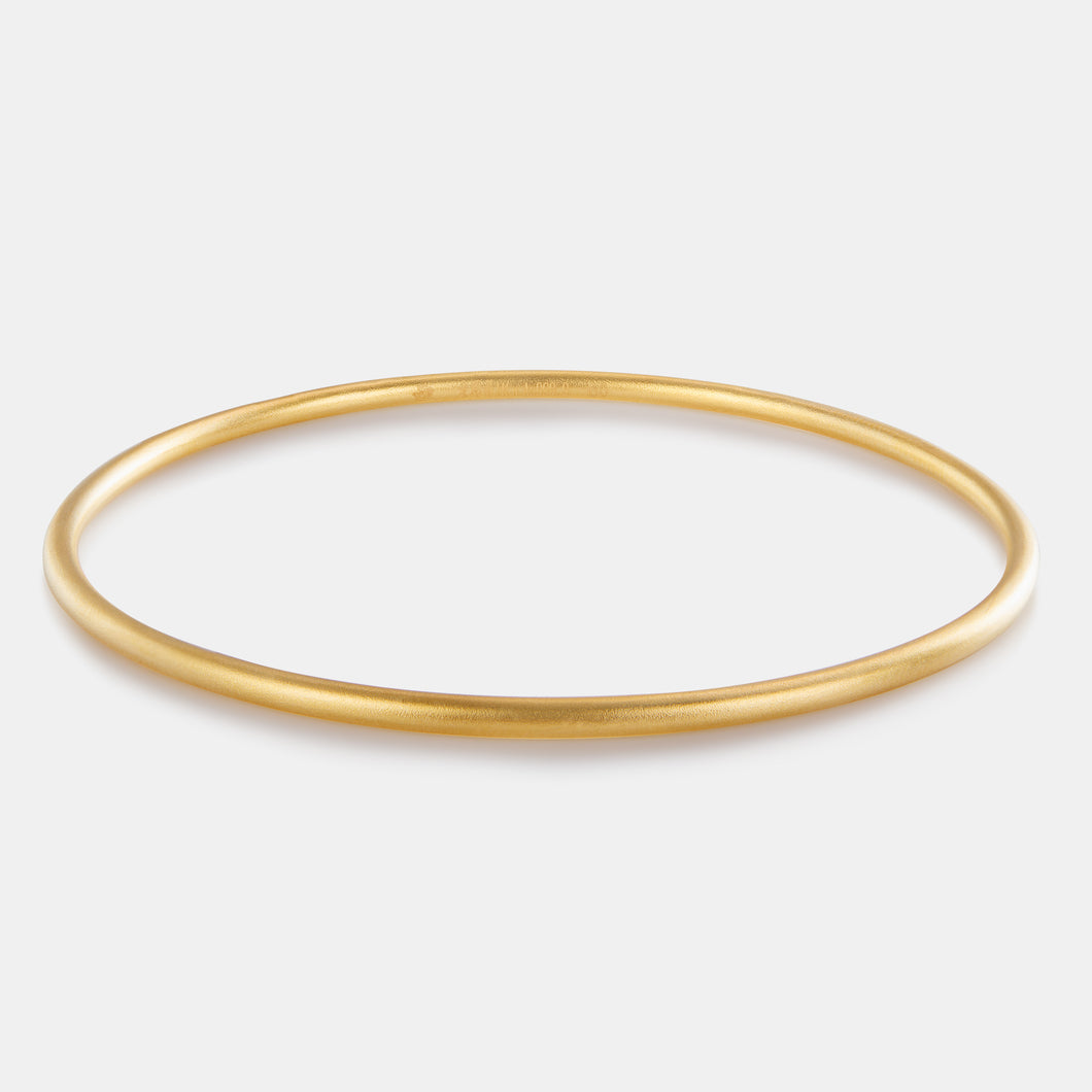 24K Antique Gold Smooth Bangle