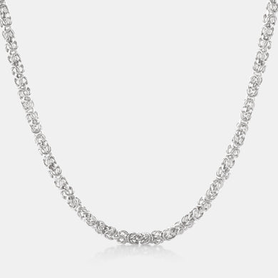 Platinum 4-5MM Byzantine Necklace
