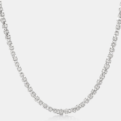 Platinum 4-5MM Byzantine Necklace