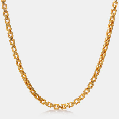 24K Gold Square Link Necklace