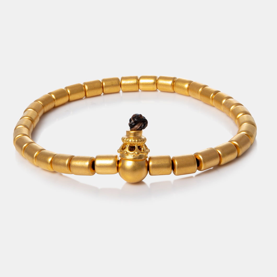 24K Antique Gold Rectangle Bead Bracelet