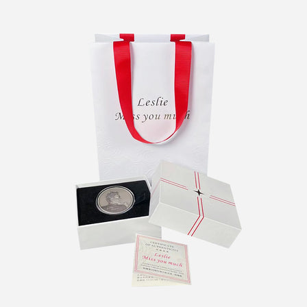 Leslie Cheung Commemorative Coin - Rose Edition 张国荣20周年复古纪念银章玫瑰版